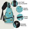 bisibuy Cute Blue Bee Sling Bag for Women Men Crossbody Sling Backpack Shoulder Bag Chest Bag Daypack for Travel Hiking Outdoor view 3