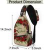 bisibuy Merry Christmas Pine Cones Puansetia Sling Bag for Women Men Crossbody Sling Backpack Shoulder Bag Chest Bag Daypack for Travel Hiking Outdoor view 2
