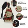bisibuy Merry Christmas Pine Cones Puansetia Sling Bag for Women Men Crossbody Sling Backpack Shoulder Bag Chest Bag Daypack for Travel Hiking Outdoor view 3