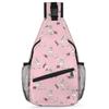 bisibuy Pink Cat Dog Print Sling Bag for Women Men Crossbody Sling Backpack Shoulder Bag Chest Bag Daypack for Travel Hiking Outdoor view 1
