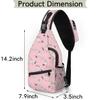 bisibuy Pink Cat Dog Print Sling Bag for Women Men Crossbody Sling Backpack Shoulder Bag Chest Bag Daypack for Travel Hiking Outdoor view 2