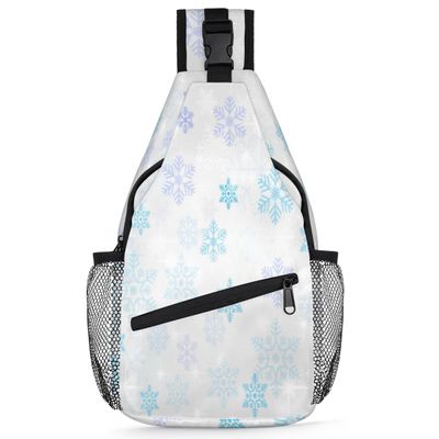 bisibuy Colorful Snowflakes Sling Bag for Women Men Crossbody Sling Backpack Shoulder Bag Chest Bag Daypack for Travel Hiking Outdoor