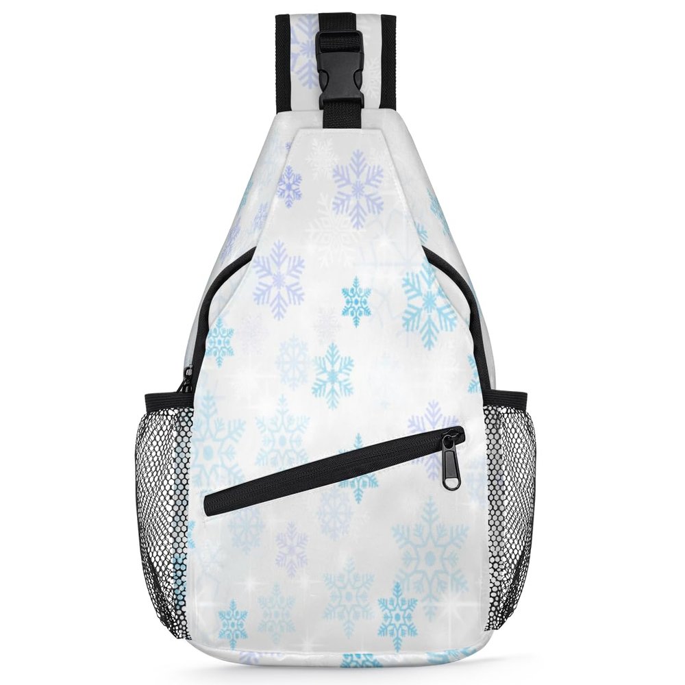bisibuy Colorful Snowflakes Sling Bag for Women Men Crossbody Sling Backpack Shoulder Bag Chest Bag Daypack for Travel Hiking Outdoor