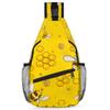 bisibuy Cute Bee Honeycomb Sling Bag for Women Men Crossbody Sling Backpack Shoulder Bag Chest Bag Daypack for Travel Hiking Outdoor view 1