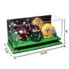 Better Display Cases Acrylic Three Mini - Miniature Football Helmets (not Full Size) Display Case with Mirror Case, Black Risers and Turf Base 19.25" x 8.25" x 8" (V47/A103) view 2