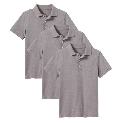 Galaxy by Harvic 3- Pack Boys Pique Polo T Shirt, Casual Cotton Blend Polo Short Sleeve for School Uniform, (XS-2XL)