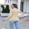 Ekouaer Women's Turtleneck Long Sleeve Shirts Thermal Underwear Tops Basic Slim Fit Fall Fashion Lightweight Top Light Khaki XXL view 3