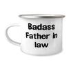 Best Father-in-law 12oz Camping Mug, Badass Father in law, Present For Dad, Funny Gifts From Daughter, Father in law gift ideas, Funny father in law gifts, Gifts for father in law, Fathers day gift view 1