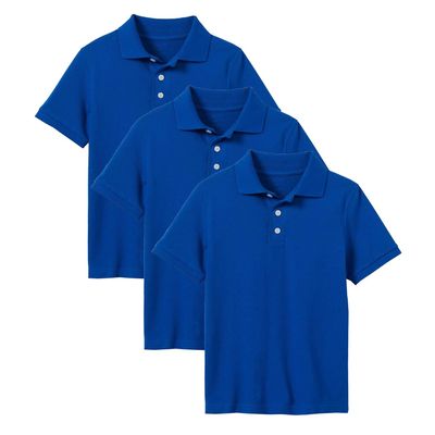 Galaxy by Harvic 3- Pack Boys Pique Polo T Shirt, Casual Cotton Blend Polo Short Sleeve for School Uniform, (XS-2XL)