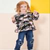 SODLON Toddler Girl Clothes 3T 4T Winter Fall Outfits Long Sleeve Ruffle Pink Camo Shirts Top Ripped Jeans Denim Pants Spring 3-4 Year Clothing Sets for Little Girls view 2