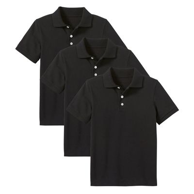 Galaxy by Harvic 3- Pack Boys Pique Polo T Shirt, Casual Cotton Blend Polo Short Sleeve for School Uniform, (XS-2XL)