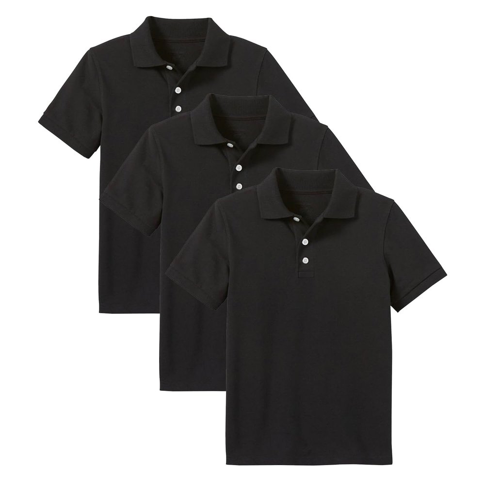 Galaxy by Harvic 3- Pack Boys Pique Polo T Shirt, Casual Cotton Blend Polo Short Sleeve for School Uniform, (XS-2XL)