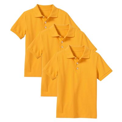 Galaxy by Harvic 3- Pack Boys Pique Polo T Shirt, Casual Cotton Blend Polo Short Sleeve for School Uniform, (XS-2XL)