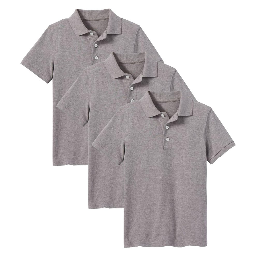 Galaxy by Harvic 3- Pack Boys Pique Polo T Shirt, Casual Cotton Blend Polo Short Sleeve for School Uniform, (XS-2XL)