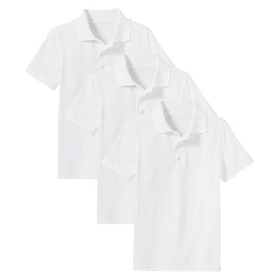 Galaxy by Harvic 3- Pack Boys Pique Polo T Shirt, Casual Cotton Blend Polo Short Sleeve for School Uniform, (XS-2XL)