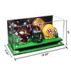Better Display Cases Acrylic Three Mini - Miniature Football Helmets (not Full Size) Display Case with Mirror Case, White Risers and Turf Base 19.25" x 8.25" x 8" (V47/A103) view 2