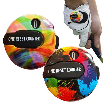 Donano Golf Score Counter Mini Golf Stroke Counter Clicker with Clip for Men Women One Touch Reset Simple Attachment to Scorekeeper Glove in (Iridescent & Bright Color)