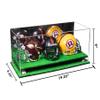 Better Display Cases Acrylic Three Mini - Miniature Football Helmets (not Full Size) Display Case with Mirror Case, Silver Risers and Turf Base 19.25" x 8.25" x 8" (V47/A103) view 2