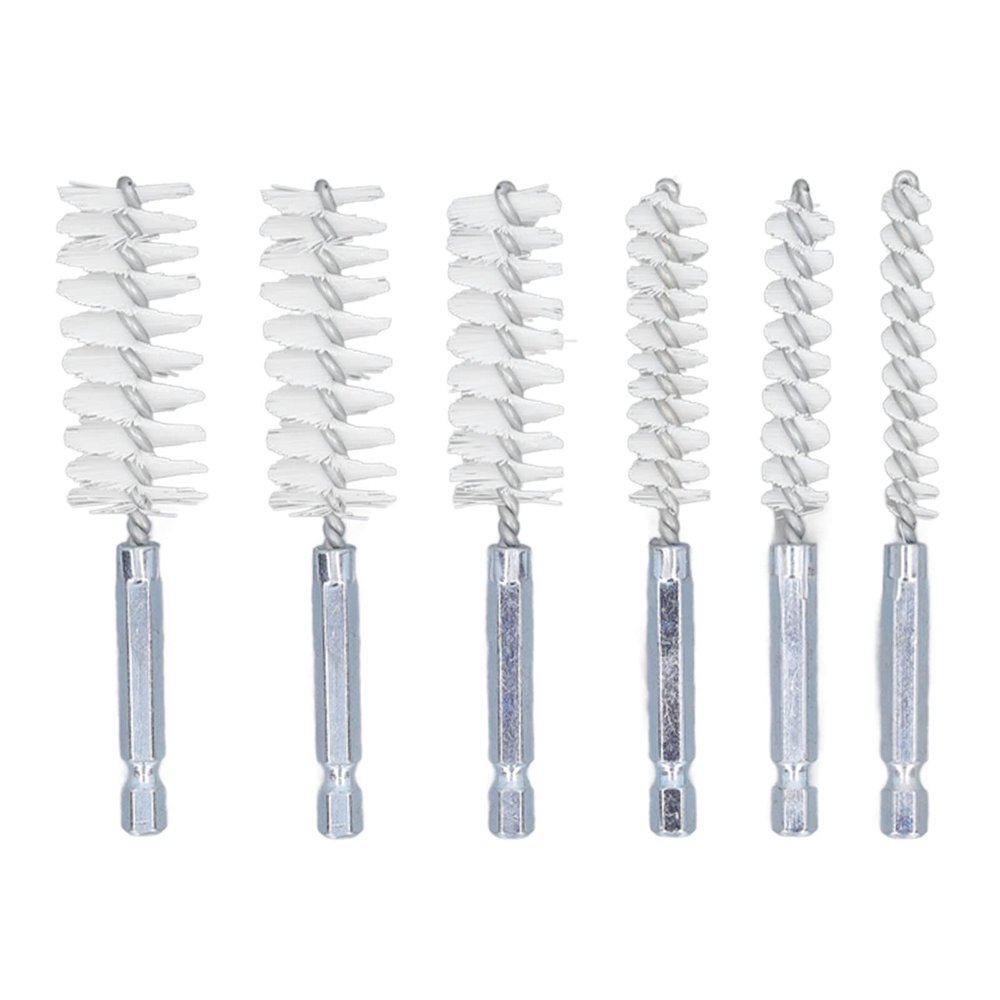 6PCS Set Bore Brush, Robust Ruggedness Strong Cleaning Power Steel Brush, Easy Removal 4in Extensive Use Bore Brushes, for Car, Garage, Office[Nylon]