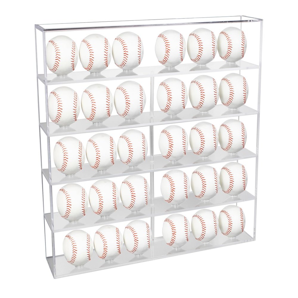 Better Display Cases Clear Acrylic Table Top Baseballs Display Case with 5 Shelves (A123A)