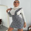 ENVEED Womens Dress Dresses Plaid Ruffle Trim Overall Dress Without Sweater ENVEED (Color : Gray, Size : Large) view 4