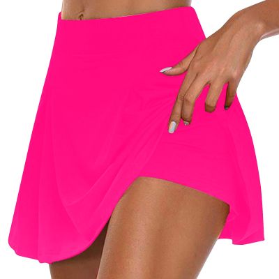 HGps8w Tennis Skirt for Women with Built-in Shorts Stretchy High Waisted Flowy Athletic Golf Skorts Skirts for Running Casual