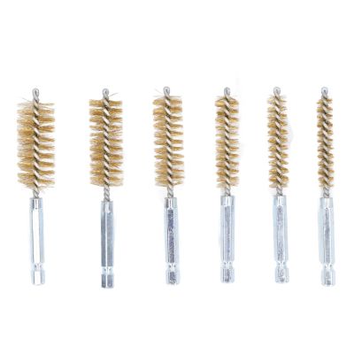 6PCS Set Bore Brush, Robust Ruggedness Strong Cleaning Power Steel Brush, Easy Removal 4in Extensive Use Bore Brushes, for Car, Garage, Office[Copper]