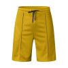 WABEOR Mens Short Sets 2 Piece Outfits Casual Dress Designer Summer Outfits Fashion Zip Up Polo Shirt Conjunto para Hombre Yellow view 4