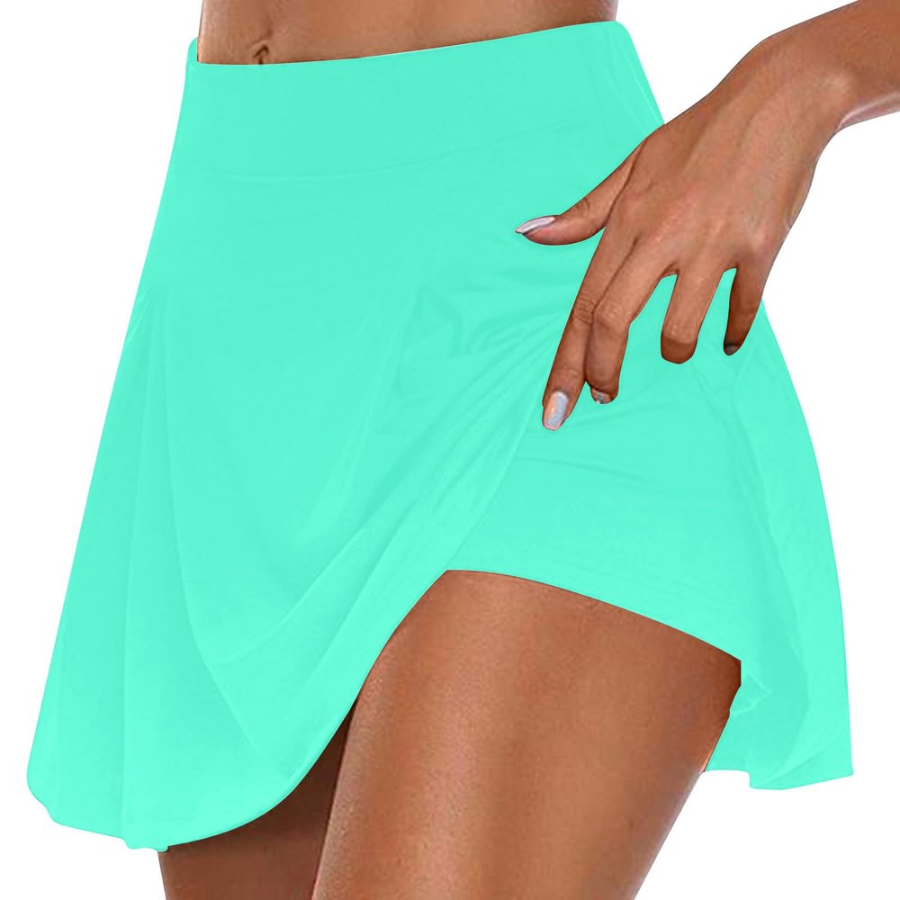 HGps8w Tennis Skirt for Women with Built-in Shorts Stretchy High Waisted Flowy Athletic Golf Skorts Skirts for Running Casual
