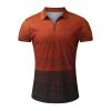 WABEOR Summer Clothes for Men Big and Tall 2 Piece Short Sets Vacation Outfits Casual Short Sleeve Polo Shirts Shorts Set Orange view 3