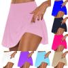 HGps8w Tennis Skirt for Women with Built-in Shorts Stretchy High Waisted Flowy Athletic Golf Skorts Skirts for Running Casual view 2