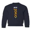 Jokic MVP 2023 Denver Basketball Champions Youth Crewneck Sweatshirt (Navy, Youth Medium) view 1