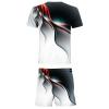 WABEOR Men Short Sets Outfits 2 Piece Casual Summer Outfits Fashion Hip Hop Tracksuit Printed Short Sleeve T Shirt and Shorts H-red view 4