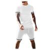 WABEOR Mens 2 Piece Short Set Outfits Short Sleeve T Shirts and Short Sets Casual Summer Outfits Vacation Clothes Tracksuits F-White view 1