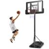 GYMAX Basketball Hoop, 5.9-10 FT Adjustable Basketball Goal with Shatterproof Backboard, 18 Rim & 2 Weather Resistant Nets, Portable Basketball System for Kids Teens Adults, Indoor/Outdoor Backyard view 1