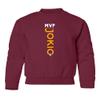 Jokic MVP 2023 Denver Basketball Champions Youth Crewneck Sweatshirt (Maroon, Youth X-Large) view 1