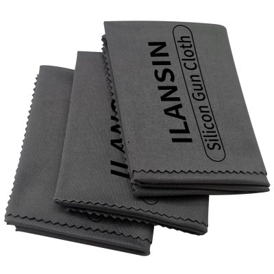 ILANSIN Silicon Gun Cloth 3 Pack 12'' 12'' Gun Cleaning Cloths Lint Free - Gun Cleaning Wipes with Silicon Gray Gun Cleaning Rags for Gun Cleaning/Polishing Silicon Rags/Rust Wipes