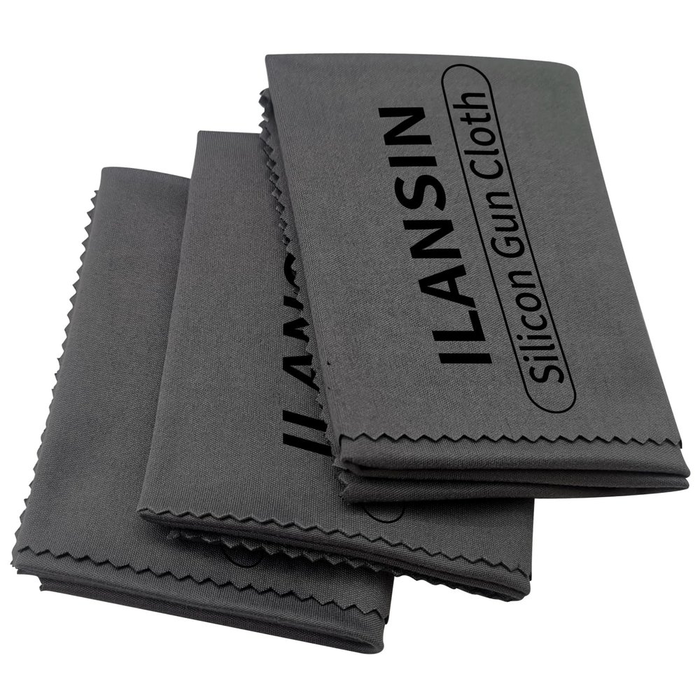 ILANSIN Silicon Gun Cloth 3 Pack 12'' 12'' Gun Cleaning Cloths Lint Free - Gun Cleaning Wipes with Silicon Gray Gun Cleaning Rags for Gun Cleaning/Polishing Silicon Rags/Rust Wipes