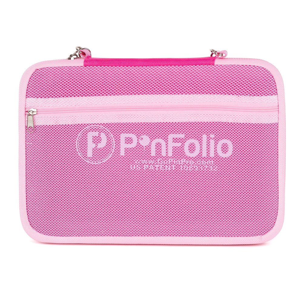 PinFolio Classic Pin Display Bag, Lightweight Sports Pin Book Designed for Storage & Easy Trading Up to 100 1-Inch Enamel Pins (Pink & Light Pink)