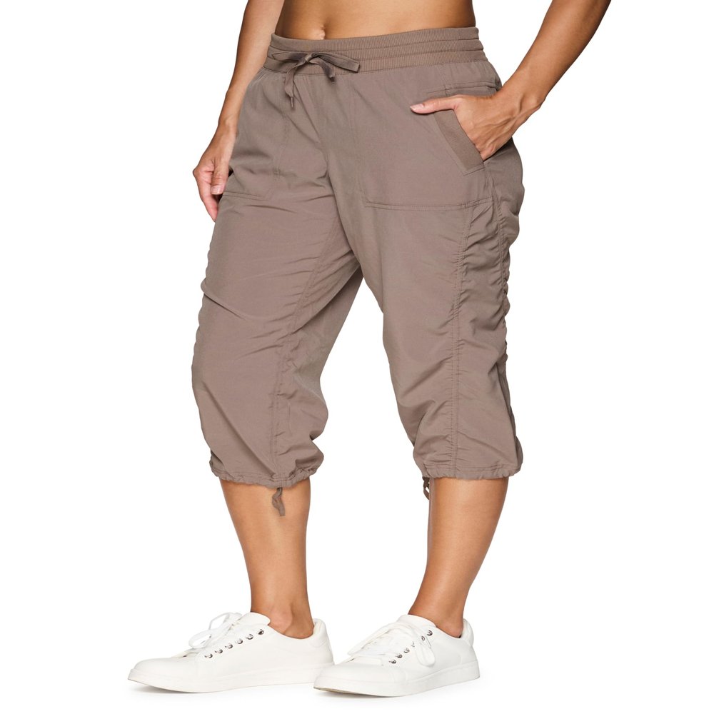 RBX Active Capri Pants for Women Joggers Stretch Lightweight Womens Casual Pant Taupe Beige XL