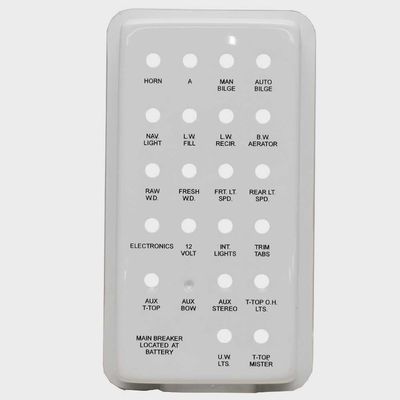 Boat Blank Switch Panel | Toggle 6 x 11 x 3 Inch White Plastic