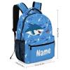 Fovanxixi Custom Cute Shark Fish Backpack for Kids Boys Girls Personalized Name Text Children Backpack School Bag Customized Daypack Schoolbag for Student Bookbag view 2