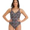 ARENA U Back All Over Women's Fashion One Piece Swimsuit - Stylish Women's Bathing Suit for Beach and Pool - Cute, Full Coverage, and Ideal for Women's Athletic Swimwear,Low Cut-Burgundy Multi view 1