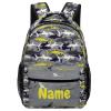Fovanxixi Custom Grey Yellow Shark Backpack for Kids Boys Girls Personalized Name Text Children Backpack School Bag Customized Daypack Schoolbag for Student Bookbag view 1
