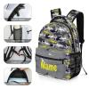 Fovanxixi Custom Grey Yellow Shark Backpack for Kids Boys Girls Personalized Name Text Children Backpack School Bag Customized Daypack Schoolbag for Student Bookbag view 3