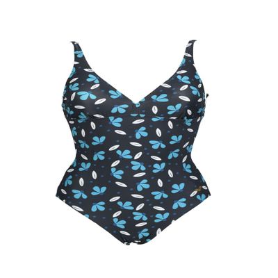 ARENA U Back All Over Women's Fashion One Piece Swimsuit - Stylish Women's Bathing Suit for Beach and Pool - Cute, Full Coverage, and Ideal for Women's Athletic Swimwear,Low Cut-Asphalt Multi