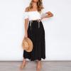 Long Skirts for Women Boho High Waisted Trendy A-Line Cute Skirts Solid Color Ruffle Pleated Skirt Maxi Skirt view 2