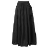 Long Skirts for Women Boho High Waisted Trendy A-Line Cute Skirts Solid Color Ruffle Pleated Skirt Maxi Skirt view 3
