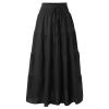 Long Skirts for Women Boho High Waisted Trendy A-Line Cute Skirts Solid Color Ruffle Pleated Skirt Maxi Skirt view 4