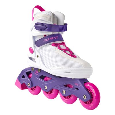 5th Element Lynx Inline Skates Women with Adjustable Strap, 80mm Wheels Soft Boot Fit for Comfort | Roller Derby Long Distance Skating for Recreational Fitness & Street Hockey (7.0-Retro White)